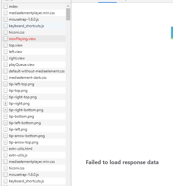 failed to load response data